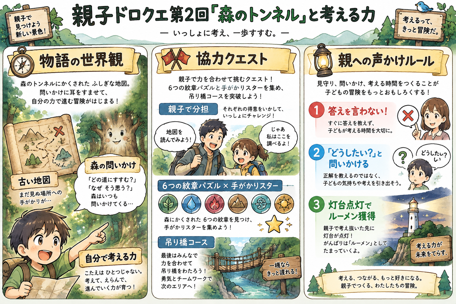 親子ドロクエ第2回「森のトンネル」と考える力