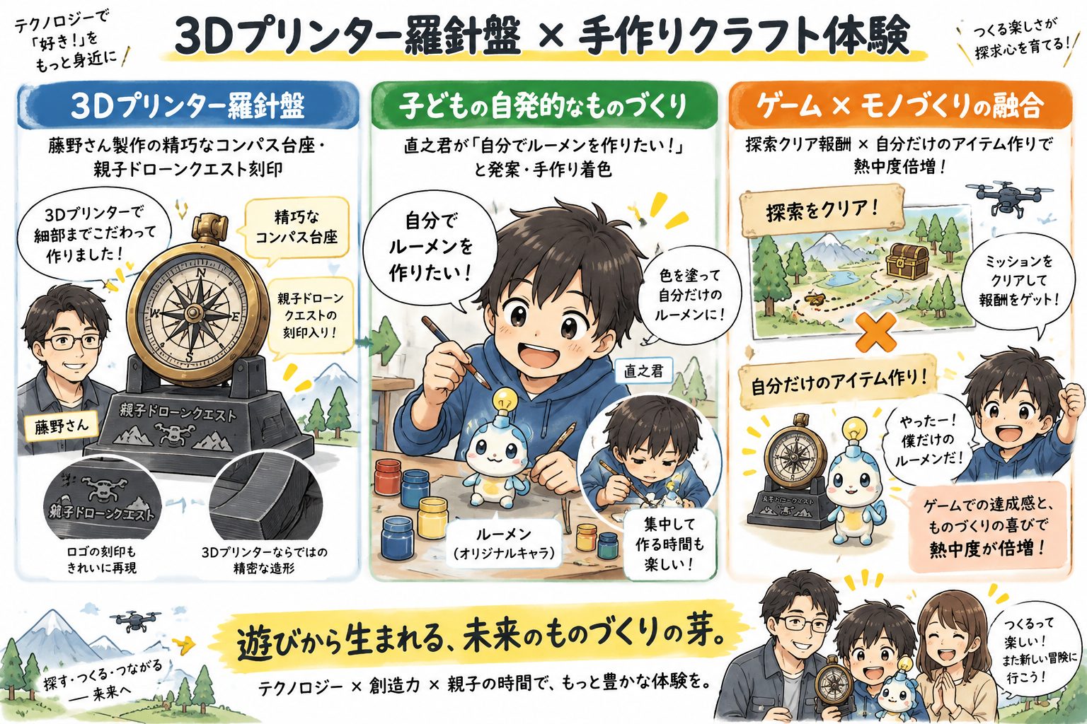 3Dプリンター羅針盤 × 手作りクラフト体験